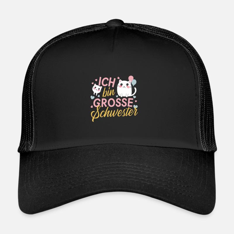 Große Schwester Katzen Motiv Schwester Werden Baby Trucker Cap