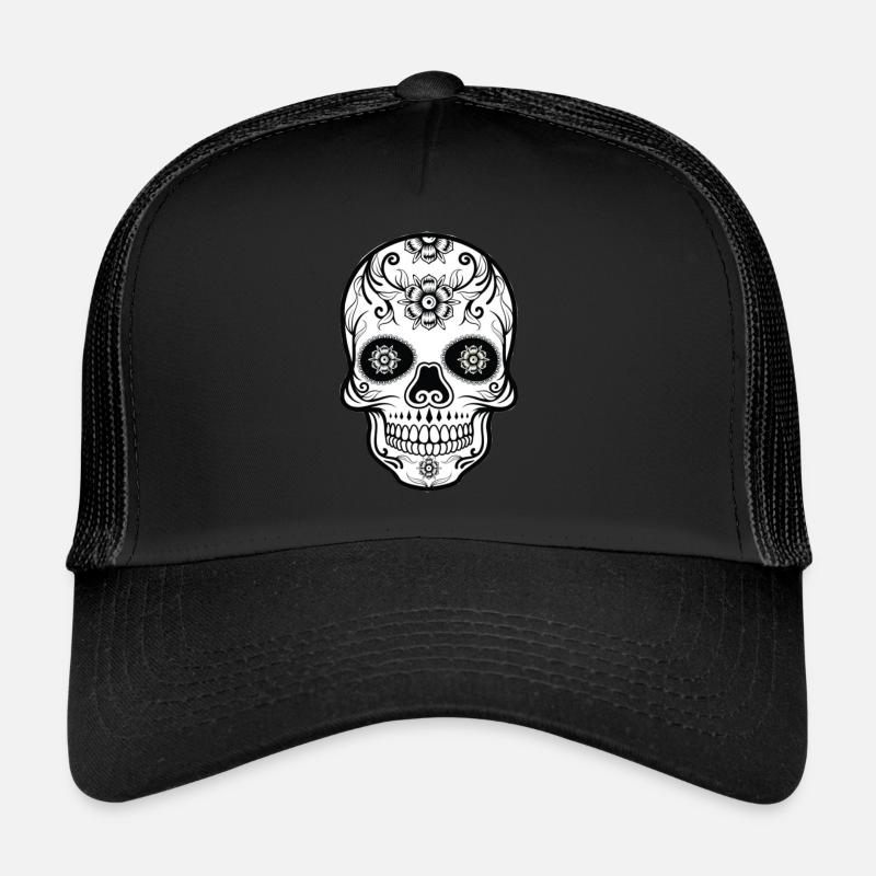 Schädel mit Blumen Trucker Cap