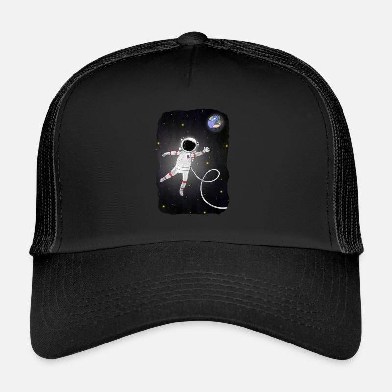 Astronaut - Trucker Cap - Schwarz/Schwarz