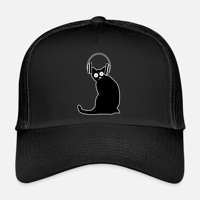 Katze Gaming Headset - Trucker Cap - Schwarz/Schwarz