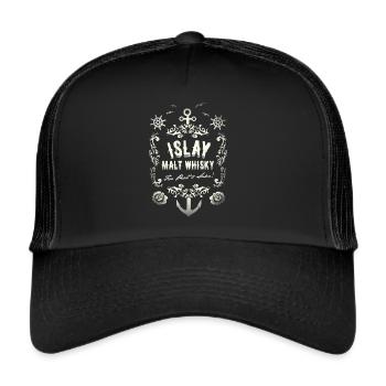 Whisky T Shirt Islay Malt Whisky - Trucker Cap - Schwarz/Schwarz - Vorne