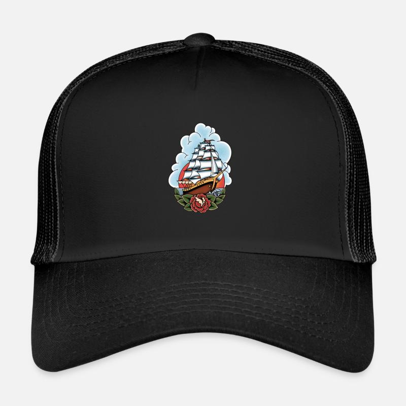 SCHIFF TATTOO - Trucker Cap - Schwarz/Schwarz