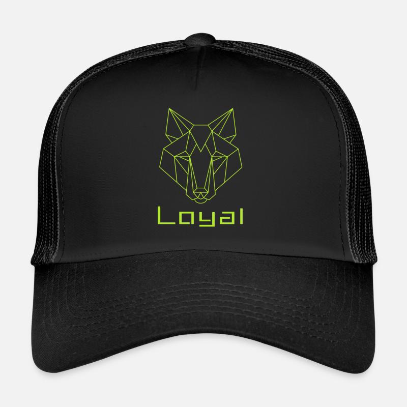 Loyal Wolf Abstrakt - Trucker Cap - Schwarz/Schwarz