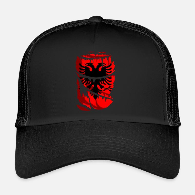 Flag of Albania, broken or torn cloth effect Trucker Cap