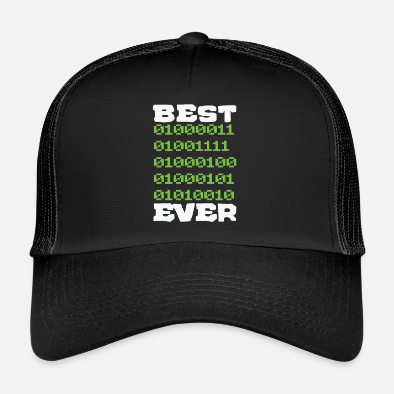 Best Coder ever Father Men Funny Nerd Trucker Cap