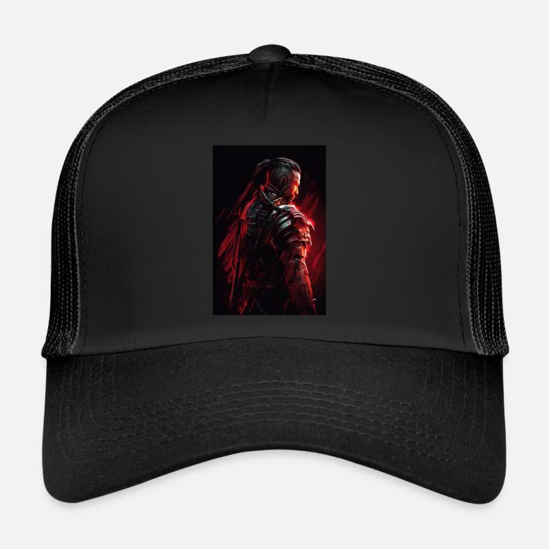 Neon Cyber Warrior #9 Trucker Cap