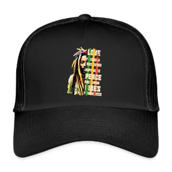 Rastaman jah rastafari - Trucker Cap - black/black - Front
