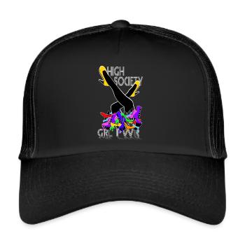 high society heels girl power - Trucker Cap - Schwarz/Schwarz - Vorne
