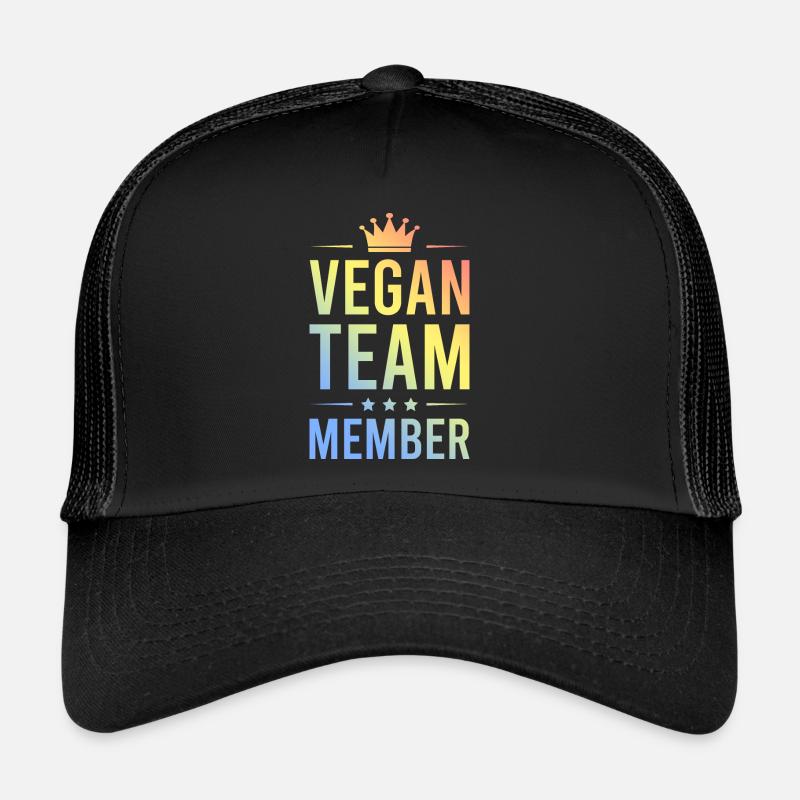 Vegan Team Bunt - Trucker Cap - Schwarz/Schwarz