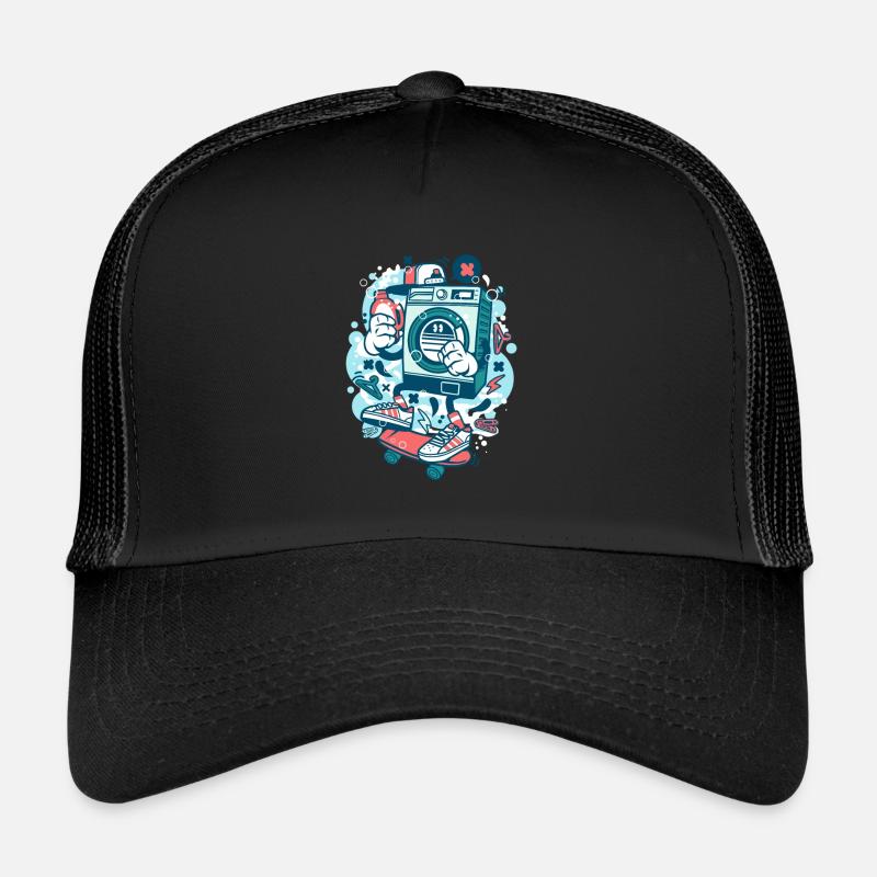 Machine à laver skaters cadeau - Casquette trucker  - noir/noir