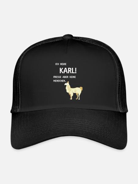 KARL LE LAMA NE MANGE PAS LES GENS DRÔLES - Casquette trucker  - noir/noir - Devant