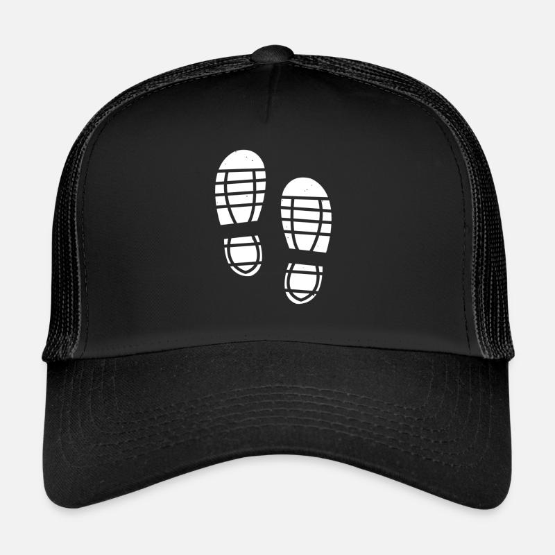 Chaussures, empreintes, empreintes, étapes, icône Casquette trucker 