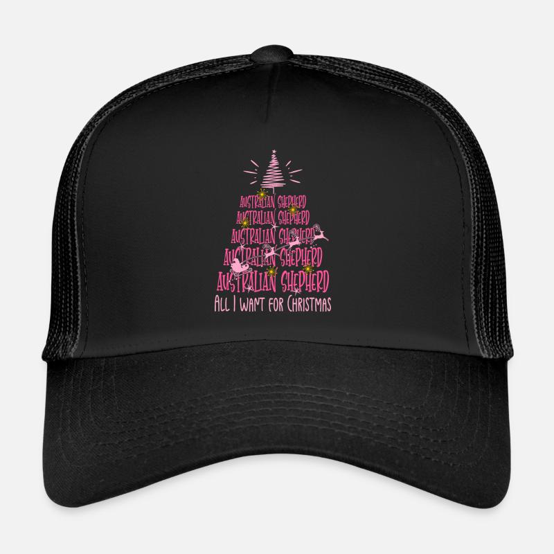Australian Shepherd Hund Weihnachten Hunderasse - Trucker Cap - Schwarz/Schwarz
