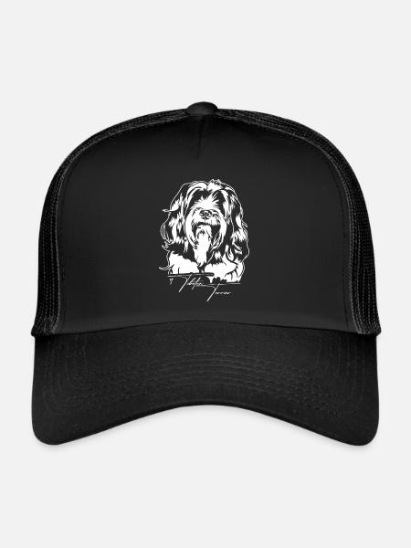 Tibetan Terrier Portrait Dog Portrait Wilsigns - Trucker Cap - black/black - Front