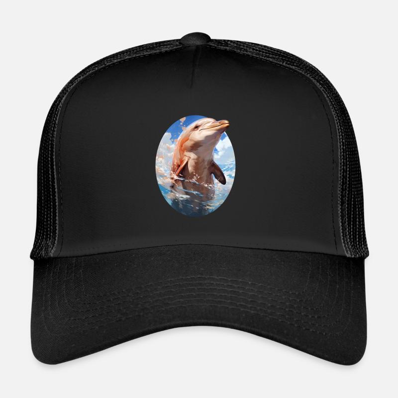 Delfin - Trucker Cap - Schwarz/Schwarz