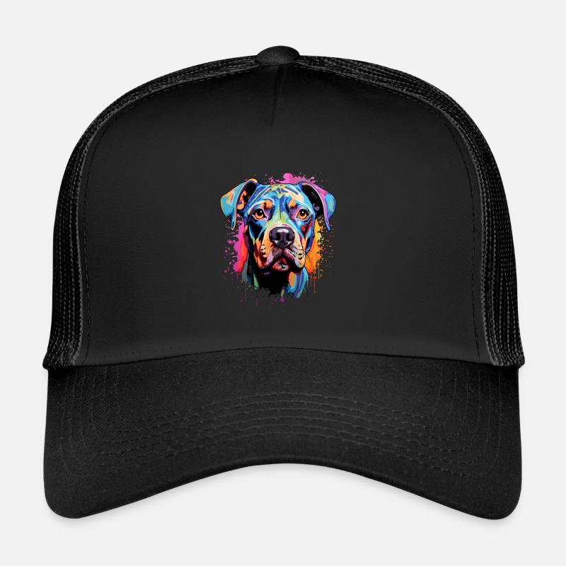 Boxer coloré - Casquette trucker  - noir/noir
