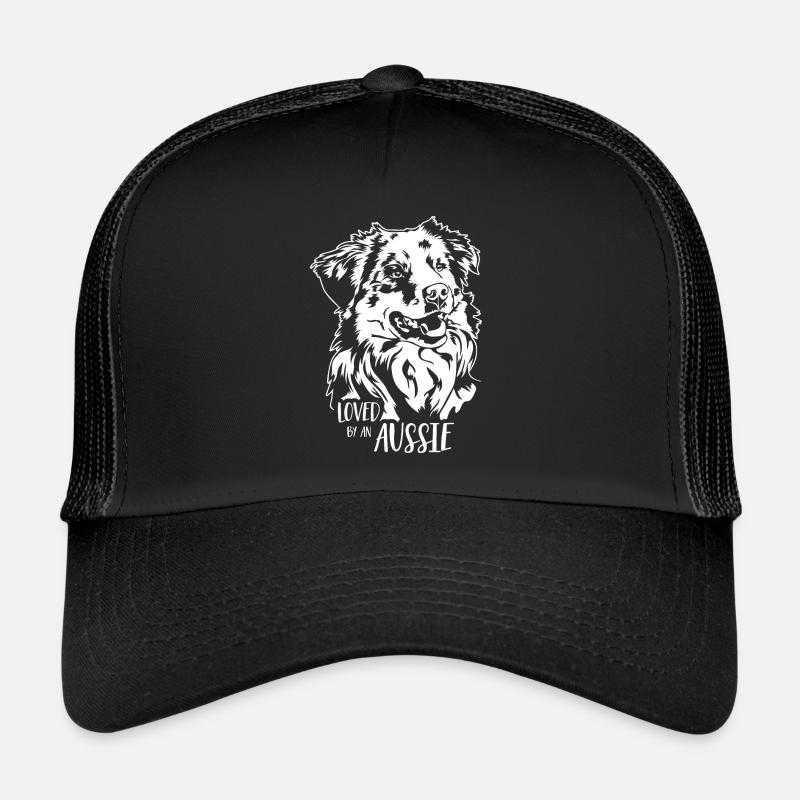 Australian Shepherd loved by an Aussie Wilsigns - Trucker Cap - black/black