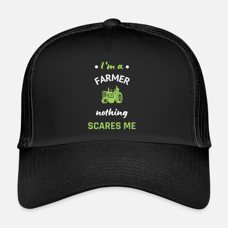 Ich bin ein Landwirt Humor Traktor Landwirtschaft - Trucker Cap - Schwarz/Schwarz