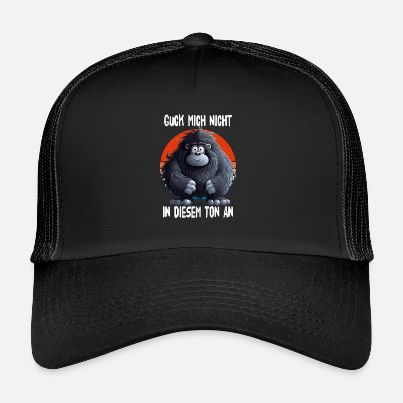Guck Mich Nicht In Diesem Ton An Gorilla - Trucker Cap - Schwarz/Schwarz