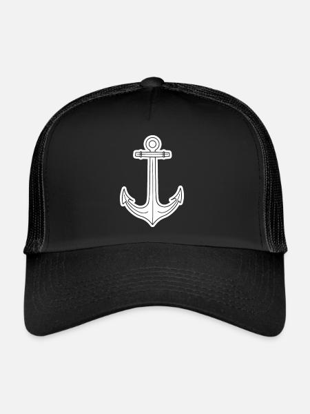 Navigation de navire d’ancrage - Casquette trucker  - noir/noir - Devant