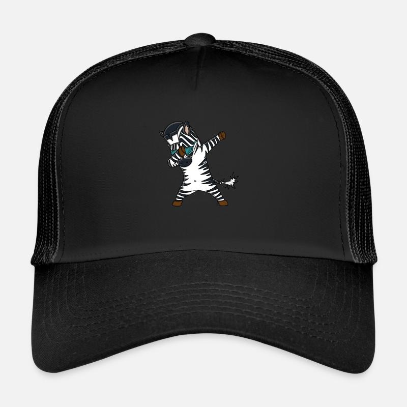 Dabbing Zebra T-Shirt Funny - Trucker Cap - black/black