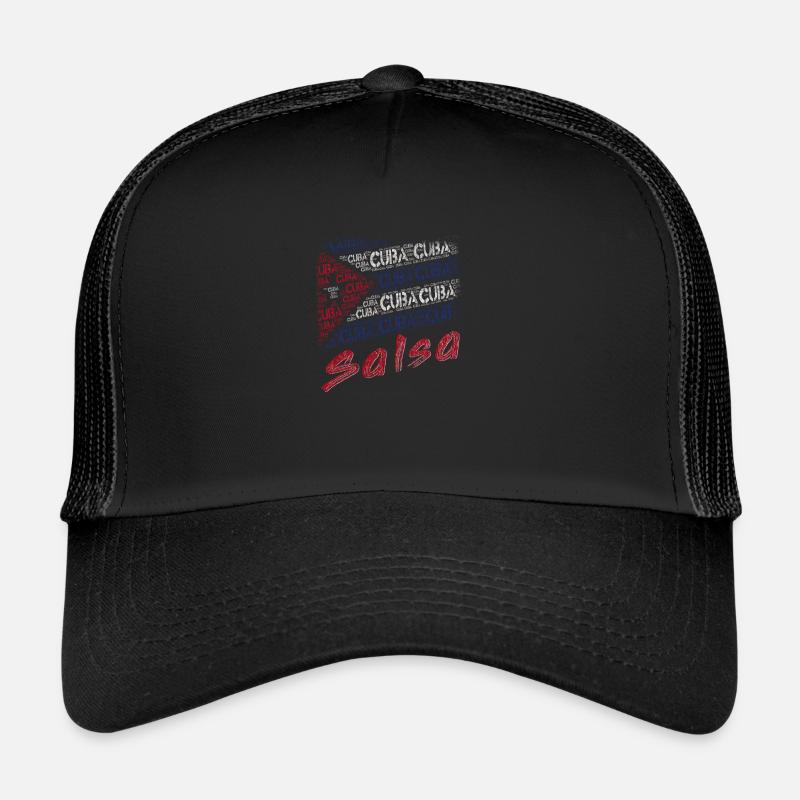 Drapeau cubain de la salsa cubaine Casquette trucker 