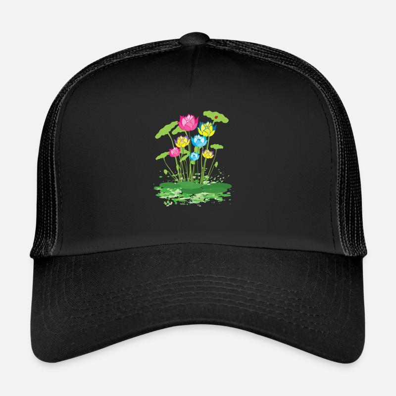 fleurs de nénuphars colorés Casquette trucker 