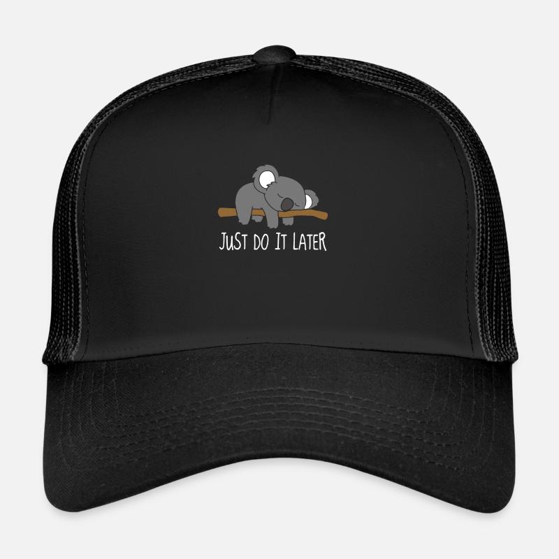 Koala vient de le faire plus tard - Casquette trucker  - noir/noir