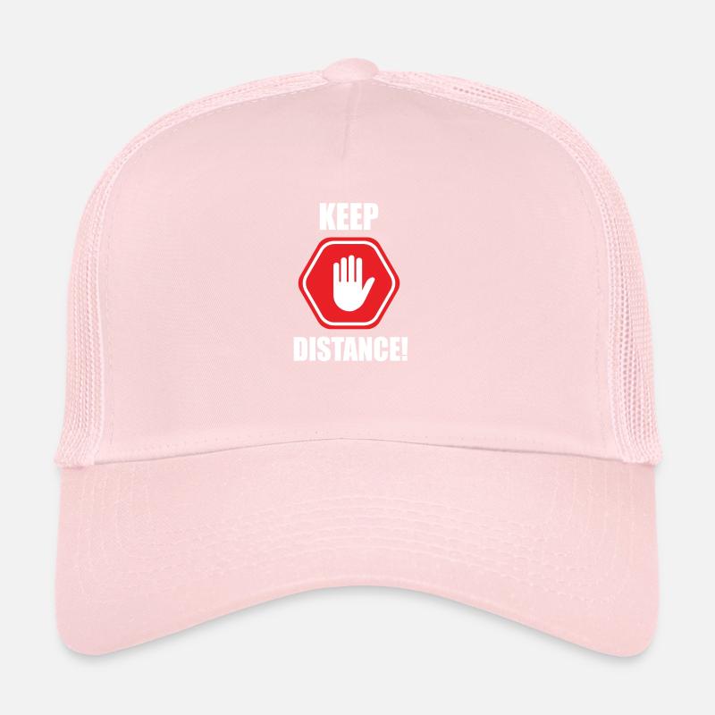 Keep Distance Warning Attention Sign Hand Trucker Cap