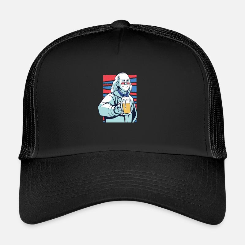 Benjamin Franklin US Bier US Flagge Bier Präsident Trucker Cap