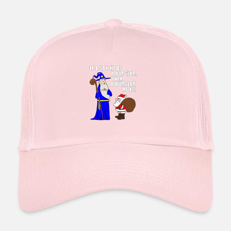 He Is A Burglar Funny Santa Claus Christmas Nerd Trucker Cap