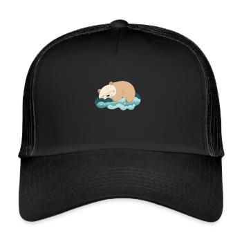 Cute bear hibernates - Trucker Cap - black/black - Front