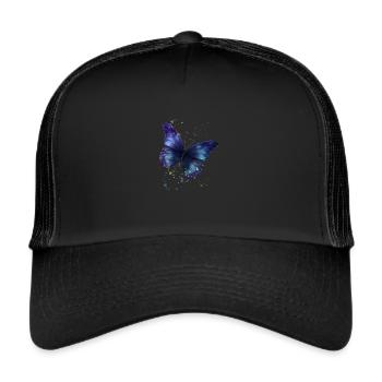 Butterfly flies in the rain and poles dust - Trucker Cap - black/black - Front