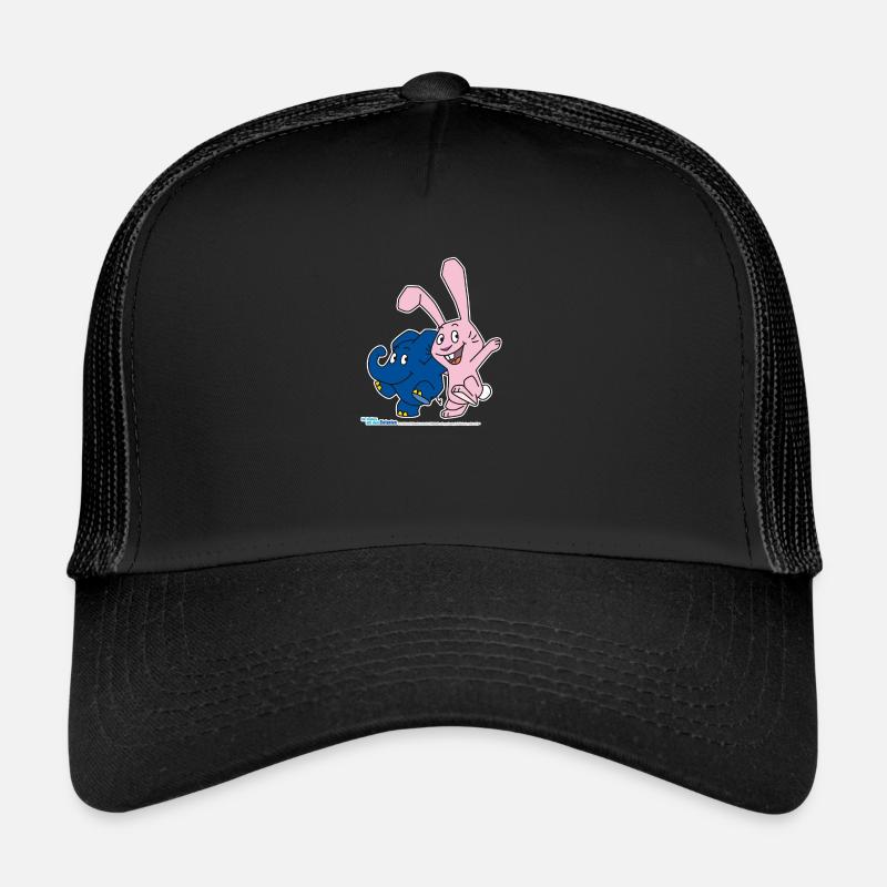 Elephant and rabbit hopping - Trucker Cap - black/black