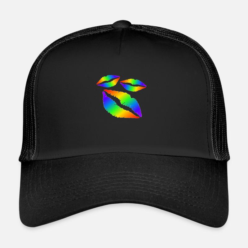 Lippen Küsse - Trucker Cap - Schwarz/Schwarz