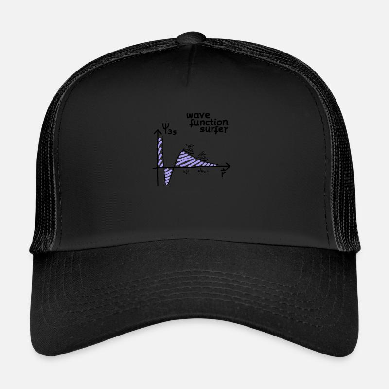 Quantenmechanik Elektron Surfer (Physik) - Trucker Cap - Schwarz/Schwarz
