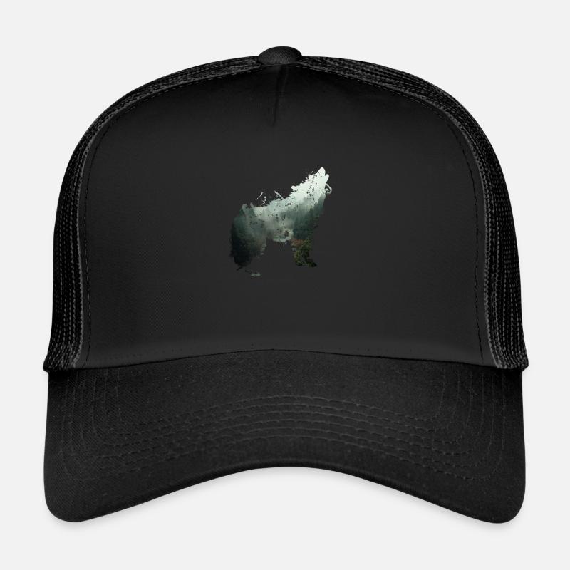Le loup est la forêt - Casquette trucker  - noir/noir