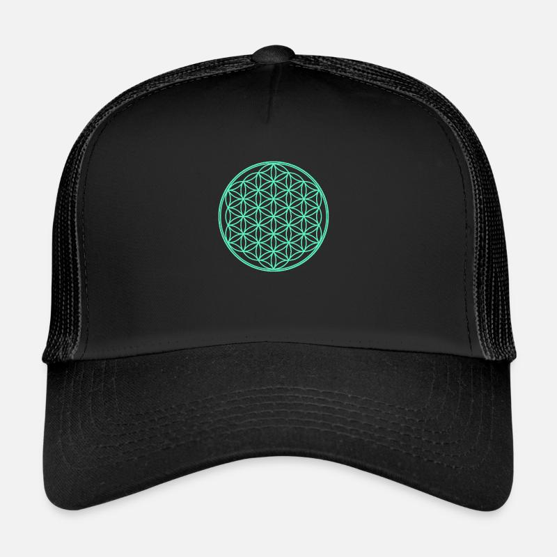 Fleur de vie bleue Casquette trucker 