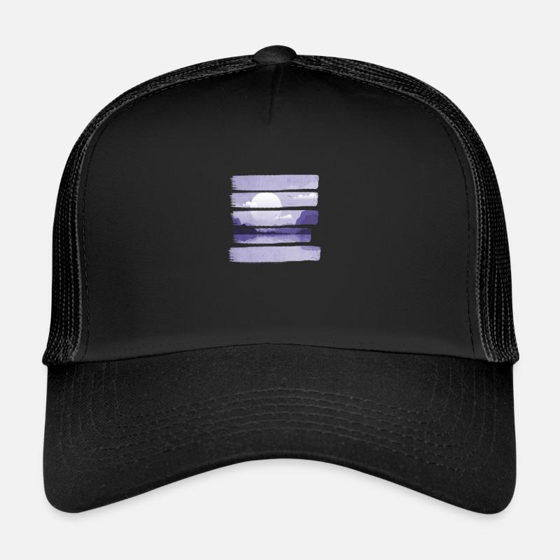 ciel nocturne - Casquette trucker  - noir/noir