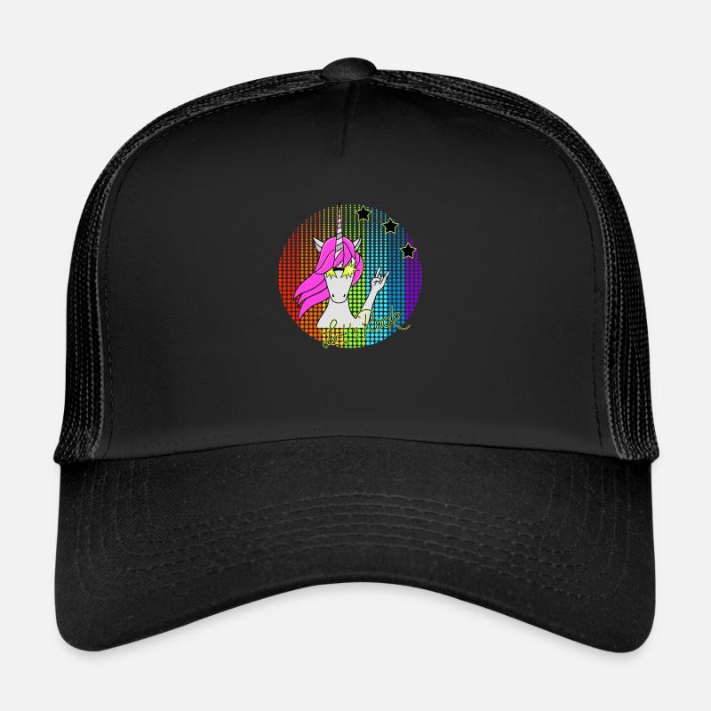 Let´s Rock Einhorn - Trucker Cap - Schwarz/Schwarz