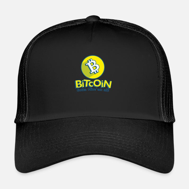 Bitcoin Mine'em Tous - Casquette trucker  - noir/noir