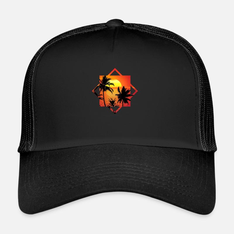 coucher du soleil - Casquette trucker  - noir/noir