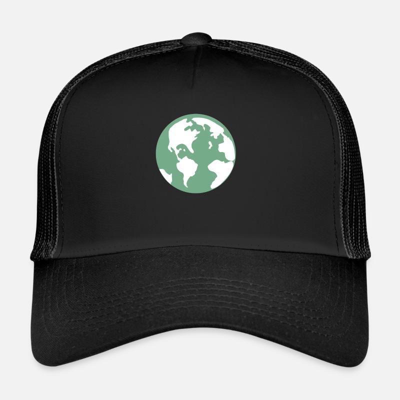 Globe globe cadeau cadeau idée - Casquette trucker  - noir/noir