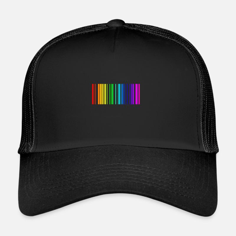Rainbow barcode colorful gift idea - Trucker Cap - black/black