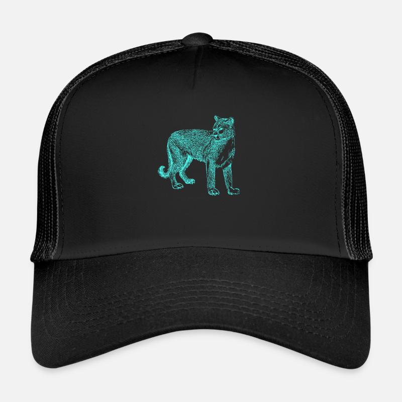panthère - Casquette trucker  - noir/noir