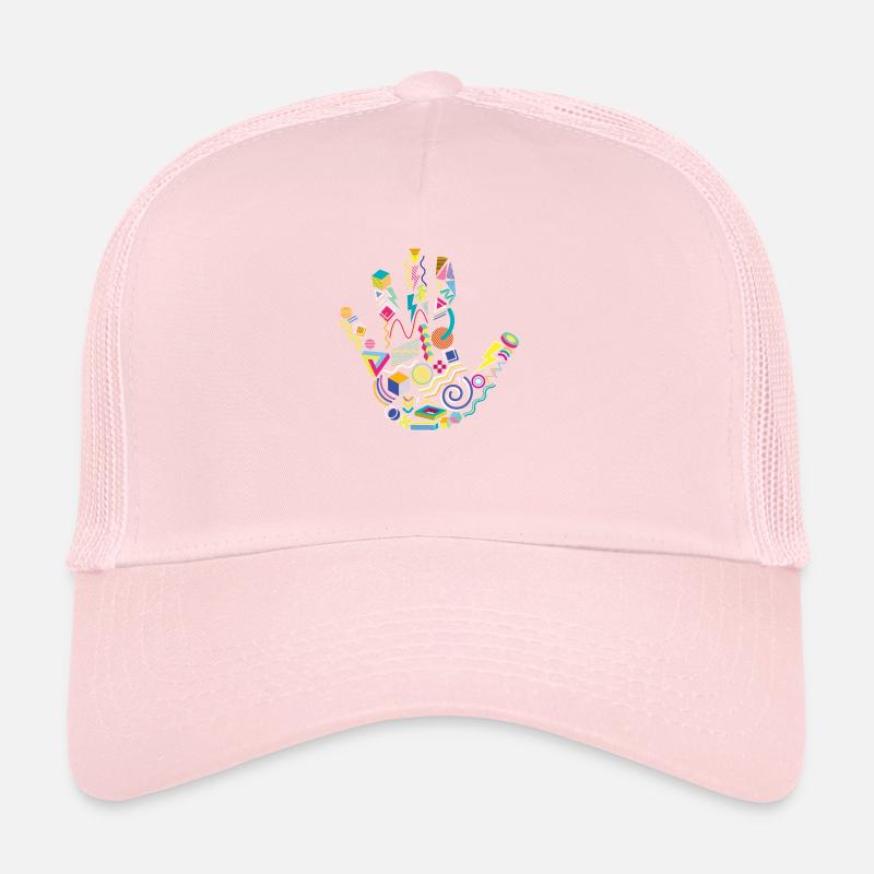 Memphis Style 80s Handprint Trucker Cap