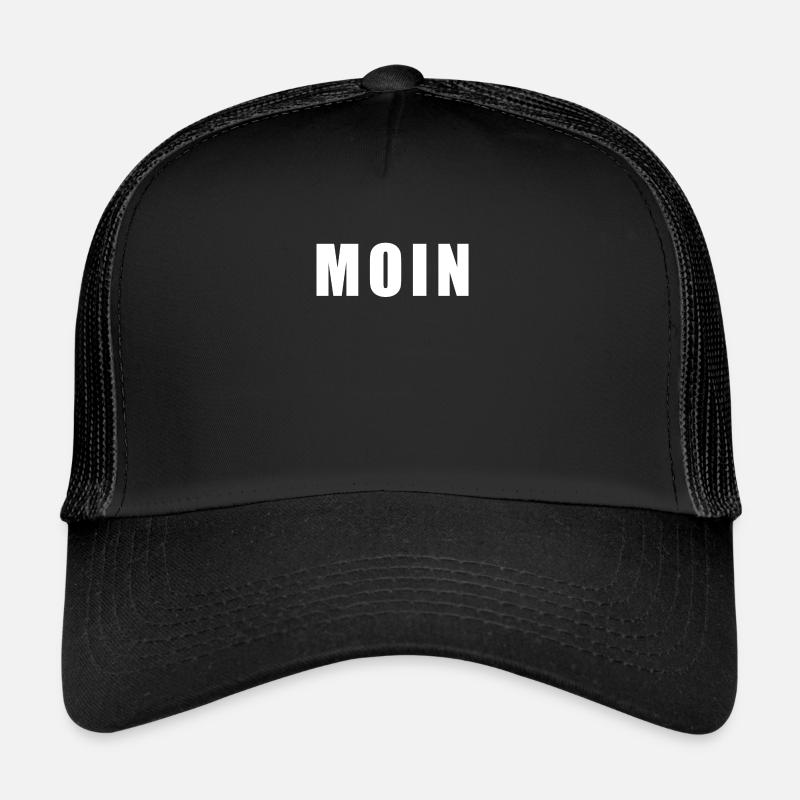 MOIN Hamburg Gruß Geschenk - Trucker Cap - Schwarz/Schwarz