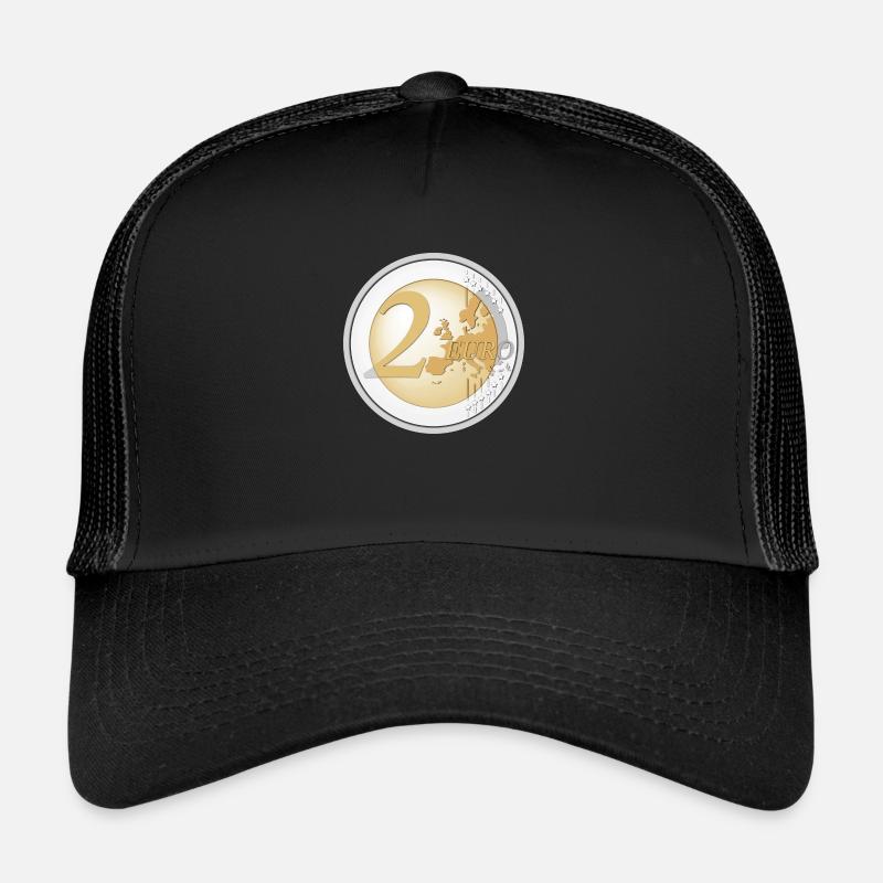2 € Euro Geldmünze - Trucker Cap - Schwarz/Schwarz