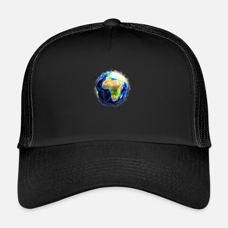 World Globe brightly glowing Trucker Cap