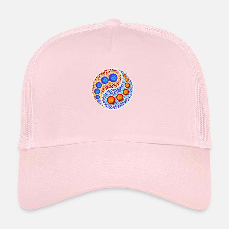 Yin Yang Dot Art Points Sign Forms Yoga Om Zen Trucker Cap